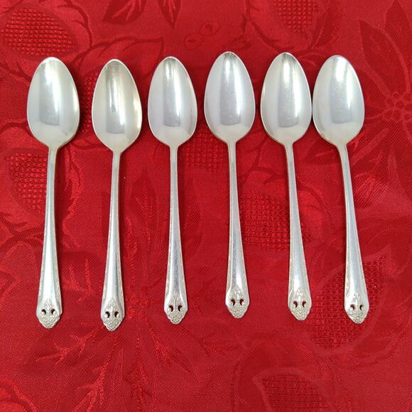6 TeaSps Holmes & Edwards LOVELY LADY Teaspoons International Silver Plate 1937 - Picture 3 of 16